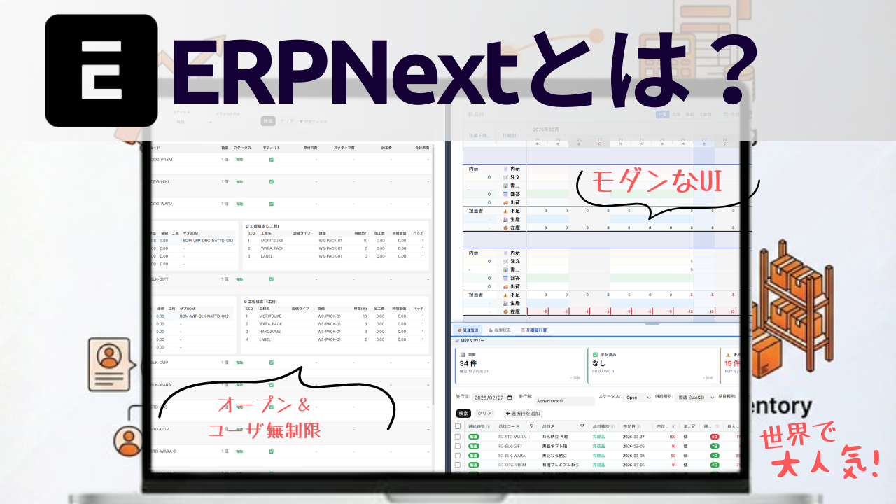 3分でわかるERPNext — オープンソースERPの全体像